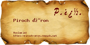 Piroch Áron névjegykártya